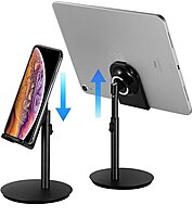 HAMMOK CHARGE Mobile & Tablet Stand – B/W: Sleek design, adjustable height, and sturdy build. Perfect for hands-free viewing and charging. Compatible with all devices. Ideal for home or office use.