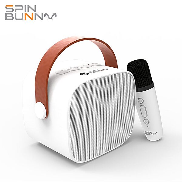 Just Corseca Spin Bunny Karaoke Speaker – Wireless Mic | 2×5W Sound | Bluetooth | White