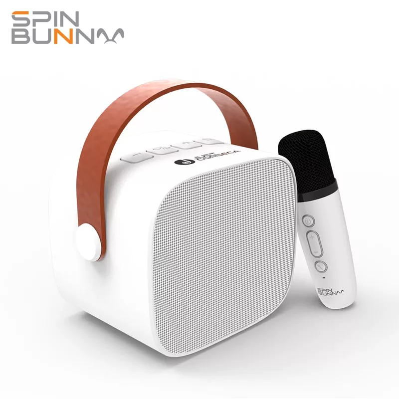 Just Corseca Spin Bunny Karaoke Speaker – Wireless Mic | 2×5W Sound | Bluetooth | White