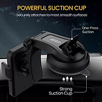 Portronics Clamp M5 Car Phone Holder – Grip Rotation | Strong Hold | Black | 1 Year Warranty