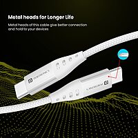 POR 1647 Konnect C1 C-C – 20W USB-C to USB-C Braided Cable | 1M | White | 06 Months