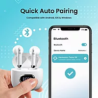 Portronics Twins S9 – TWS Earbuds, 30H Playtime, Digital Display, Bluetooth 5.0, Touch Control, Noise Isolation, Comfortable Fit, White Color, Perfect for Music & Calls, Lightweight Design.