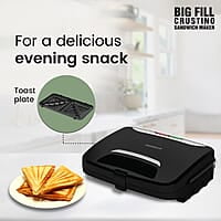 Havells Big Fill Crustino Sandwich Maker 900W with Food Grade Non Stick Coated Sole Plates