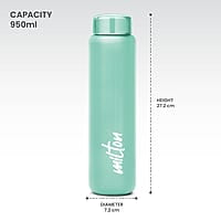 MILTON Aqua 1000 Stainless Steel Water Bottle, 950 ml