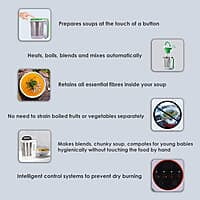 Wonderchef Automatic Soup Maker 1.0 Litre 800 Watts Heater Green