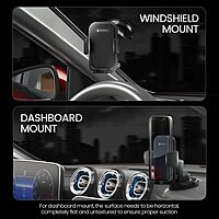 Portronics Clamp M4 Car Phone Holder – 360° Rotation | Strong Grip | Black | 1 Year Warranty