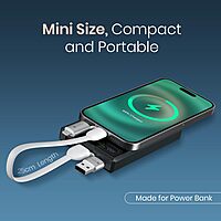 Portronics Keylink 4-in-1 Keychain Cable – 25cm USB, Type-C & Micro-USB for Compact On-the-Go Charging