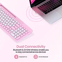 Portronics Bubble Square Green | Bluetooth + USB, Connect 3 Devices, Custom Hotkeys, Compact Design, Ideal for Home/Office, Ergonomic, Long Battery Life, Easy to Use, Stylish and Functional.