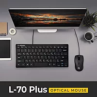 Lapcare L‑70 Plus Wired Optical Mouse – 1200 DPI, Ambidextrous, Ergonomic, Plug-and-Play