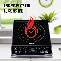 Havells Insta Cook Et-X Induction Cooktop, Dark Grey 1900 W, Ceramic Glass