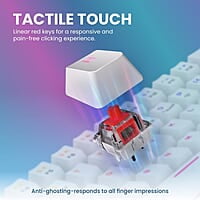 Portronics Hydra 10 Mechanical Wireless Gaming Keyboard with Bluetooth 5.0 + 2.4 GHz, RGB Lights 16.8 Million Colors, Type C Charging, Compatible with PCs, Smartphones and Tablets