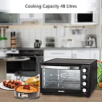 AGARO Marvel 48 Liters Oven Toaster Griller, Motorised Rotisserie and Convection Cake Baking OTG with 3 Heating Mode, (Black).
