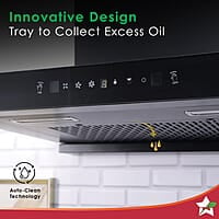 Wonderchef Ruby Sleek 90cm Chimney Powerful Suction of 1400m3/hr Auto Clean Function Oil Collector Low Noise