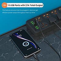 Portronics Power Plate 8 – 8 Sockets & 6 USB Ports (2500W) offers versatile charging with multiple outlets and fast USB ports, perfect for home or office use, ensuring all devices stay powered.