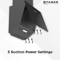 Faber 60cm 1200 m³/hr Vertical Wall Mounted Chimney Filterless Two Way Suction Auto Clean