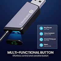 Portronics Auto 21 Bluetooth v5.3 Receiver for Car | Handsfree Calling | Black | 1 Year Warranty