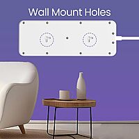 Portronics Power Plate 23 Extension Board – 8 Sockets, USB & 20W Type-C PD, White