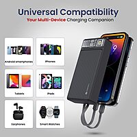 Portronics Luxcell B 20K – 20000mAh Power Bank, 22.5W Output (Black) offers high capacity and fast charging, perfect for on-the-go power needs. Sleek design and reliable performance.