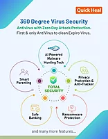 Quick Heal Total Security 5 PCs 1 Year AI Protection for Windows