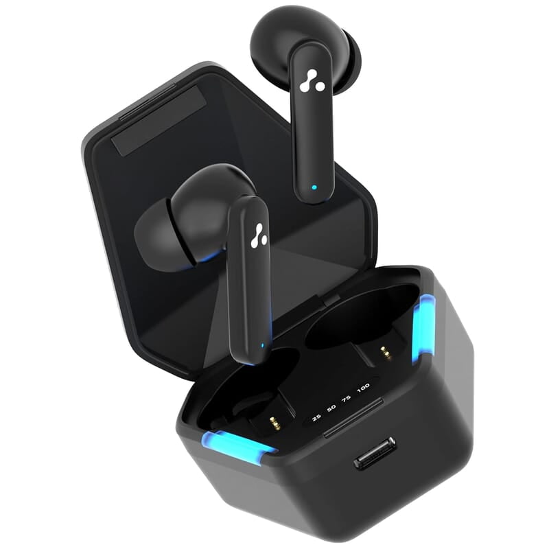 Ambrane True Wireless Gaming in Ear Earbuds, 56ms Ultra-Low Latency, Lag-Free Audio, 18 Hours Long Playtime, Instant Pairing with Bluetooth V5.0, Boosted Bass, IPX4