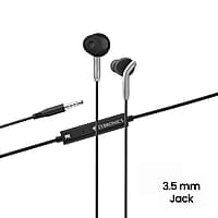Zebronics Zeb-Bro in Ear Wired Earphones with Mic, 3.5mm Audio Jack, 10mm Drivers, Phone/Tablet Compatible