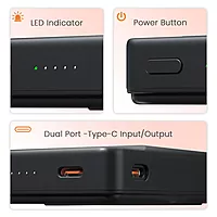 Portronics Chyro – 15W MagSafe 10K Power Bank with Stand offers fast wireless charging, sleek design, and a built-in stand for convenience. Perfect for on-the-go charging of your devices.