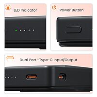 Portronics 2663 Chyro 10K Power Bank – 10000mAh | 15W Wireless Charging | 20W PD | Black