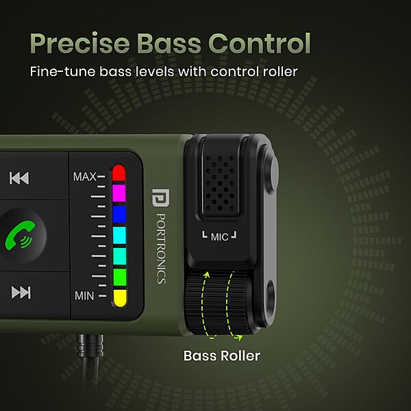 Portronics Auto Tune | Bluetooth Car Audio with Enhanced Bass Control, delivering superior sound quality and seamless connectivity for an immersive driving experience. Tune in and enjoy!