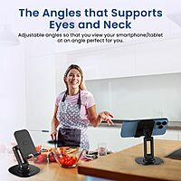 Portronics Mobot III 360° Rotatable & Foldable Mobile Phone Holder – Adjustable Height | Black