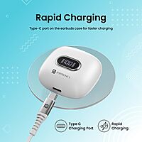 Portronics Twins S9 – TWS Earbuds, 30H Playtime, Digital Display, Bluetooth 5.0, Touch Control, Noise Isolation, Comfortable Fit, White Color, Perfect for Music & Calls, Lightweight Design.