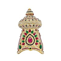 Srimathi Jewellers Deity God Jewelley Crown for all Gods and Goddesse | Exquisite Multi-Stone Crown - Perfect for Festivals and Celebrations |