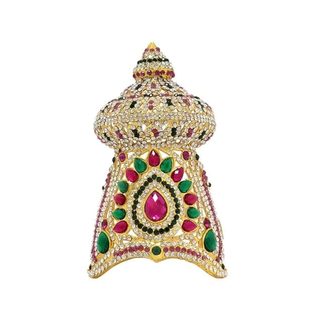 Srimathi Jewellers Deity God Jewelley Crown for all Gods and Goddesse | Exquisite Multi-Stone Crown - Perfect for Festivals and Celebrations |