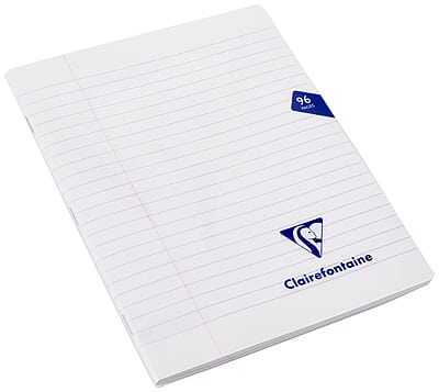 Clairefontaine MIMESYS Stapled Notebooks, 90gsm, Lined + Margin WHITE