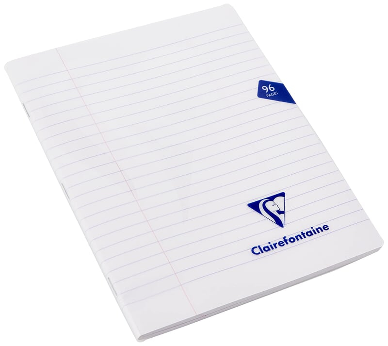 Clairefontaine MIMESYS Stapled Notebooks, 90gsm, Lined + Margin WHITE Clairefontaine MIMESYS Stapled Notebooks, 90gsm, Lined + Margin WHITE