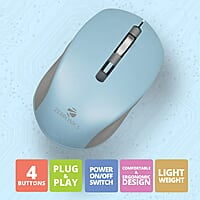 ZEBRONICS Zeb-Jaguar Wireless Mouse, 2.4GHz with USB Nano Receiver, High Precision Optical Tracking, 4 Buttons, Plug & Play, Ambidextrous, for PC/Mac/Laptop