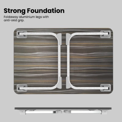 Portronics My Buddy J Portable/Foldable Laptop Table with Laminated MDF Board, Aluminium Legs, Anti-Skid Grip, Supports Upto 17 inch Laptop Portronics My Buddy J Portable/Foldable Laptop Table with Laminated MDF Board, Aluminium Legs, Anti-Skid Grip, Supports Upto 17 inch Laptop