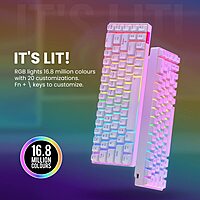 Portronics Hydra 10 Bluetooth + Wireless Keyboard –Rechargeable | White | 1 Year Warranty