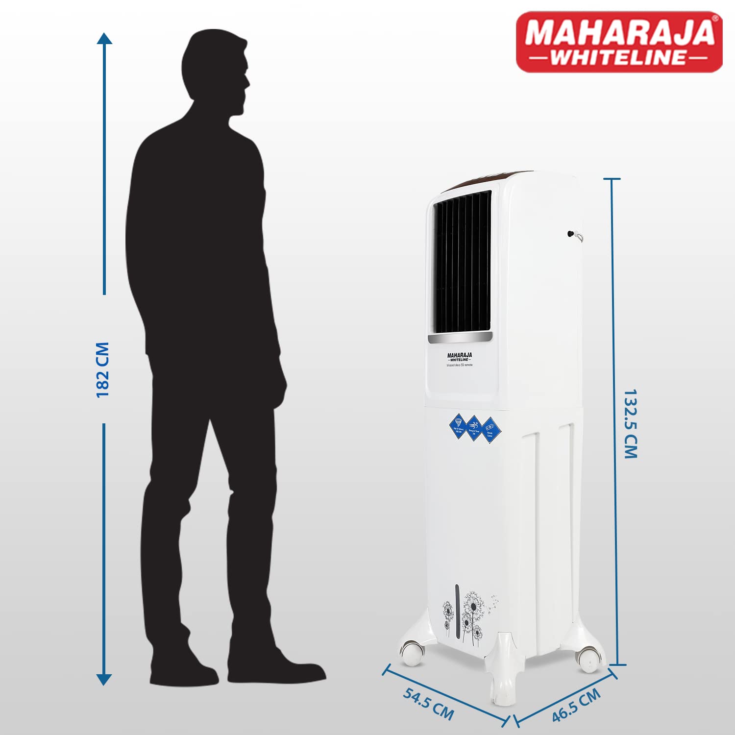 Maharaja White line Blizzard Deco 55, Air cooler Remote,