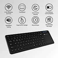 Portronics Bubble Pro Keyboard | Wireless BT + USB, Integrated Touchpad, Silent Keys, Ergonomic Design, Multi-Device Connectivity, Ideal for Home & Office, Sleek & Compact, Easy to Use.