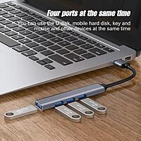 HAMMOK LEE 4-Port USB Hub – USB 2.0 & 3.0 Combo, compact design, high-speed data transfer, plug-and-play, compatible with various devices, ideal for expanding connectivity options.