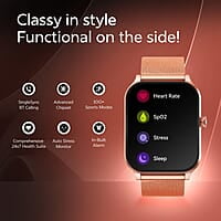 Fastrack New Limitless Classic|Large 1.91" Super UltraVU Display|Functional Crown|Highest 320x385 Pixel Resolution|SingleSync BT Calling|100+ Sports Modes|Metal Case Premium Smartwatch - Black Mesh