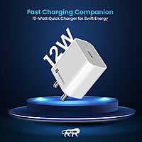 Portronics 1962 Adapto 12 Charger – 12W Single USB Port | Without Cable | White