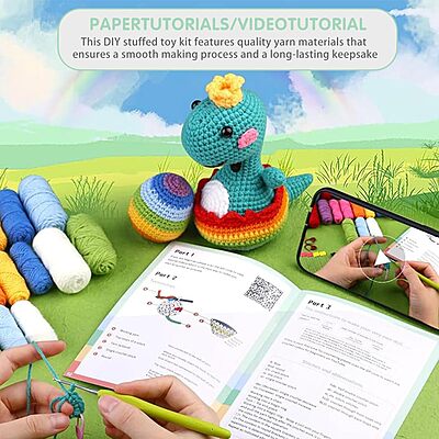 Premium Crochet Kit- DIY Dinosaur Premium Crochet Kit- DIY Dinosaur