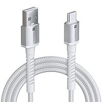 Portronics 1m USB A to Type-C Cable – Nylon Braided Durable Cable for Fast Charging & Data Transfer