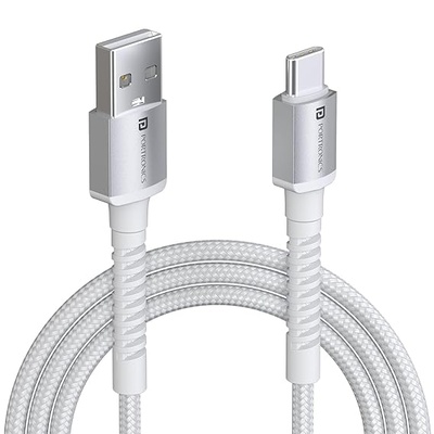 Portronics Konnect X 3A Unbreakable Nylon Braided USB to Type C Fast Charging Cable 2M Long, Supports All Type C Smartphones and Devices Portronics Konnect X 3A Unbreakable Nylon Braided USB to Type C Fast Charging Cable 2M Long, Supports All Type C Smartphones and Devices
