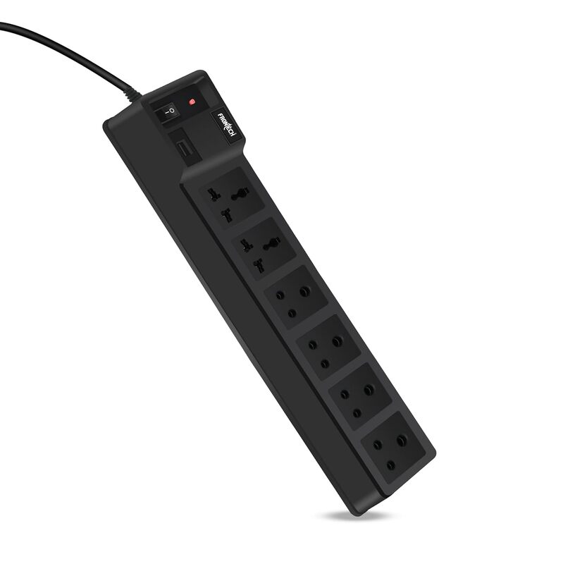 Frontech FT-0867 Surge Guard Power Strip – Durable Multi-Outlet Protection for Home & Office