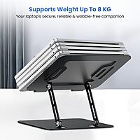 Portronics My Buddy K3 PRO Laptop Stand – Metal Build | Foldable Design | Grey | 1 Year Warranty