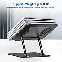 Portronics My Buddy K3 Pro Laptop Stand with Adjustable Height & Angle, Foldable Portable Design, Improved Air Flow
