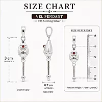 Sterling Silver Vel Pendant 925 Traditional Murugan Inspired Pendant for Men & Women
