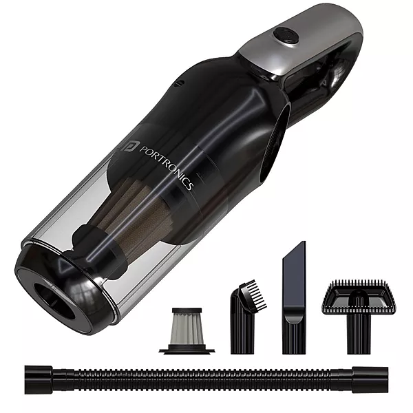 Portronics MOPCOP 3 Vacuum Cleaner – Portable | Rechargeable | Black | 1 Year Warranty